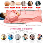 Surnuo Larger Size Sauna Blanket for Detox- Far Infrared (FIR) Sauna Blanket, Sweating Sauna Bed Body Heating with Sleeves for Stress Pain Relief Health Pink