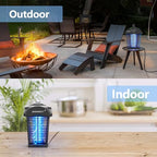 BANPESTT Bug Zapper Outdoor, Mosquito Zapper with Dusk-to-Dawn Light Sensor, Waterproof Fly Zapper, Electric Mosquito Killer for Home, Patio, Backyard（Black）