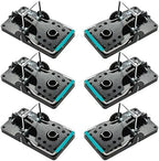 Large Rat Traps, Set of 6, Reusable Pest Control Solutions for Trapping Against Mouse, Chipmunk, and Squirrel. Instant Humane Kill Rodent Snap Trap That Work