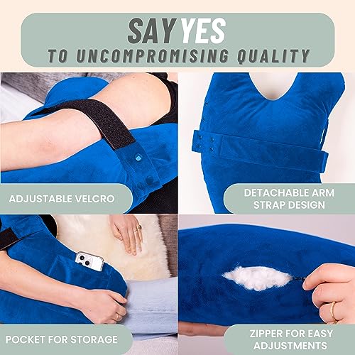 MOYOAMA Rotator Cuff Pillow with Arm & Shoulder Support - Post Shoulder Surgery Pillow, Shoulder Pillow, Arm Pillow, Arm Pillows for Adults, Shoulder Relief Pillow, Pain Side Sleeper with Pocket
