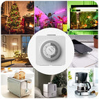 G-Homa Timer Outlet Electric Indoor with 2 Grounded Outlet,Plug-in 24-Hour Mechanical Timers,Daily On/Off Cycle,Energy Saving for Lamps, Seasonal, Christmas Lights and Holiday Decorations (2 Pack)