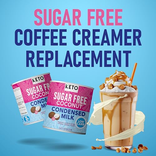 Keto Sugar Free Condensed Milk (6 Packs) Vegan Coconut Condensed Milk - Plant based milk, Vegan and Keto Friendly. Lower calories condensed coconut milk. 1-1 Replacement of regular condensed milk