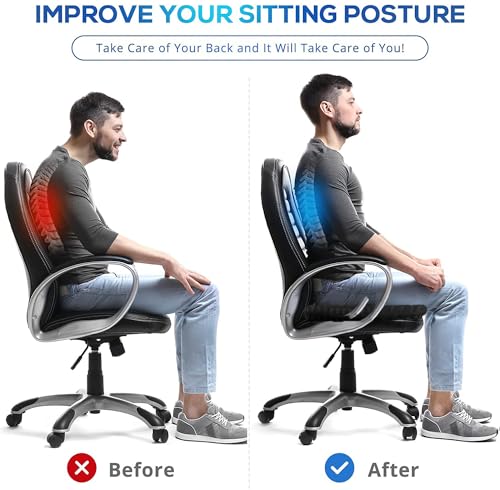 Helishy Gel Wheelchair Seat Cushion for Long Sitting, Extra Large & Thick Seat Cushion with Non-Slip Cover - Coccyx, Sciatica & Back Pain Relief - Wheelchair Cushions - Office Chair Car Seat Cushion