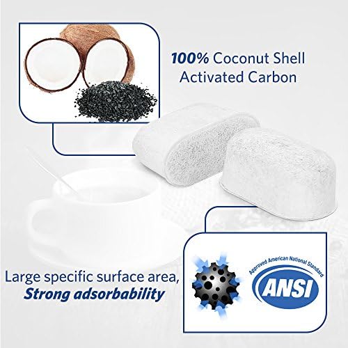 24-Pack of Replacement Breville BWF100 Compatible with Breville BWF100 Machines, Breville Espresso Machine Water Filter Replacements (Activated Charcoal with Pure and Refresh Taste)
