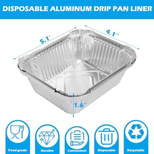 Grill Drip Pan for Nexgrill 720-0830X 720-0830H 720-0888 720-0888S 720-0896B 720-0896 Grease Tray Replacement Pars for Cuisinart CGG-7400 with 15 Pack Aluminum Foil Liners
