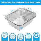 Grill Drip Pan for Nexgrill 720-0830X 720-0830H 720-0888 720-0888S 720-0896B 720-0896 Grease Tray Replacement Pars for Cuisinart CGG-7400 with 15 Pack Aluminum Foil Liners