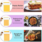 Pasta Maker Attachment for Kitchenaid Mixers, Noodle Maker 3 in 1 Set of Pasta Sheeter Fettuccine Cutter Spaghetti Cutter and Cleaning Brush, Kitchen aid Mixer Accessories White