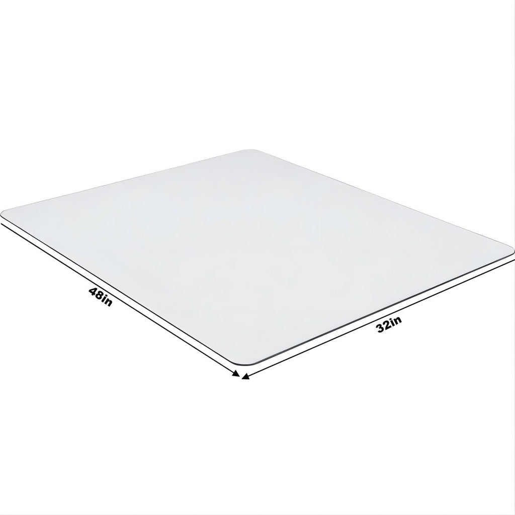 Tcyzest Tempered Glass Chair Mat 48" x 32",1/5" Thick for Office Desk,Rolling Chair Mat for Carpet, Odorless, Easy to Clean with 4 Non-Slip Pads for Carpet & Hardwood Floors