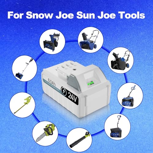 POWITEC 2Pack 6.0Ah Replacement Battery for Snow Joe Sun Joe 24V Battery for Snow Joe 24VBAT-LTE/LTW/LT 24BAT-LTX Series