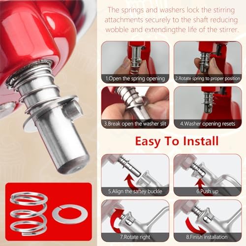 Stainless Steel Replacement Accessories Kit, Compatible With KitchenAid 4.5-5QT Tilt Head Stand Mixer, Includes Mixer Bowl, 6 Wire Whisk, Flat Beater, Fits for K45SS, KSM75