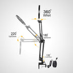 Magnifying Glass Light Clamp Desktop Lamp Stand Desk Table Close Work Up for Crafting, Model Assembly, Reading, Sewing, Jewelry Making, 10X-5X HD Magnifier 50 illumination Options for Elderly