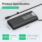 New Replacement Dell 130W Laptop Charger USB C Type C for Dell XPS 15 9575 9520 9510 9500 17 9720 9710 9700 Precision 5530 5550 5560 5570 5750 5760 3560 Latitude 5411 5421 5511 5520 5521 Power Cord