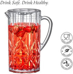 Amazing Abby - Stately - Acrylic Pitcher (80 oz), Clear Plastic Water Pitcher with Lid, Fridge Jug, BPA-Free, Shatter-Proof, Great for Iced Tea, Sangria, Lemonade, Juice, Milk, and More