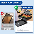 SafBbcue Griddle Plate for Ninja GR101 Sizzle Smokeless Indoor Grill, 14" Nonstick Plate for GR100 Series Accessories, Flat Top Countertop Electric Grill