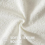MIULEE Set of 2 White Throw Pillow Covers 20x20 Inch Decorative Couch Pillow Covers Textured Boucle Accent Solid Christmas Pillow Cases Soft for Cushion Chair Sofa Bedroom Livingroom Home Decor