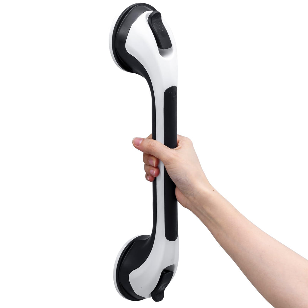TAILI Shower Grab Bar, 12 Inch Shower Handle for Bathtubs and Showers for Elderly, Suction Grab Bars for Seniors Bathroom Safety Handle for Elderly, No Drilling Removable,Black