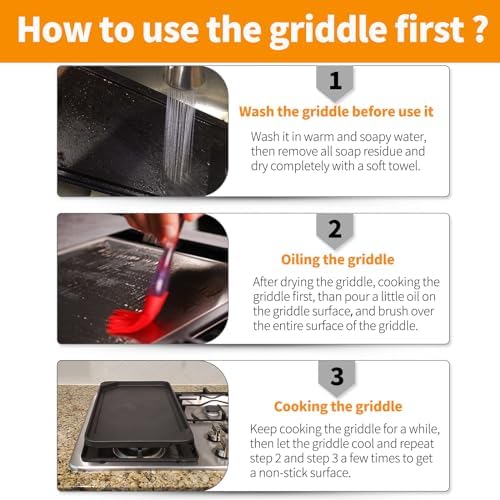 4396096RB Griddle Replacement for Whirlpool stove Parts Top Griddle Plate, W10297135 Cast Iron Griddle for Maytag, Kitchenaid, Jenn Air, Amana, Gourmet Gas Range Cooktop Parts Burner Griddle Pan 1 Pcs