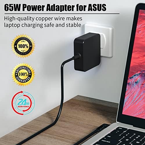 65W AC Laptop Charger Adapter Replacement for Asus U56E X555L X551M X53U X550C Q551L Q301L K53E K55A S500C S400C A53E R554L TP500L F555L PA-1700-02 ADP-65DW B ADP-45BW-B Power Supply Cord