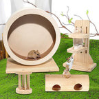 4 Pack Hamster Wheel Set,8.2Inch Medium Size Slience Quiet Spinner Hamster Running Wheels,Hamster Water Feeder Accessories Chew Toys for Guinea Pig,Gerbils,Mice and Other Small Pets Animal