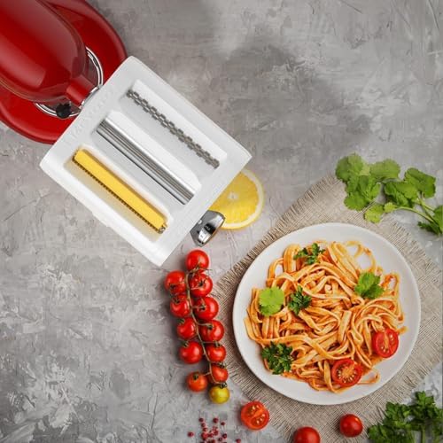 Pasta Maker Attachment for KitchenAid Stand Mixers 3 in 1 Pasta Machine Includes Pasta Sheet Roller, Spaghetti & Fettuccine Cutters, with Cleaning Brush - Premium Accessories for Homemade Pasta