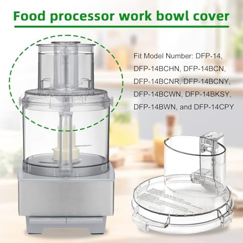 DFP-14NWBCT1 Replacement Food Processor Work Bowl Cover,Compatible with Cuisinart food Processor DLC-005AGTXT1 Bowl, Fits Model DFP-14