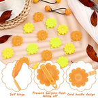 72 Pcs Hair Accessories Set - Self Hinge Barrettes, Bubble Bows, Flowers, Plastic Clips for Baby Toddler Girls (Yellow, Light Yellow, Dark Brown)