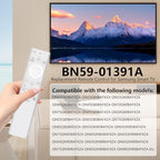 BN59-01391A Solar Voice Remote Replacement for Samsung TV Remote, Compatible with Samsung Smart TVs Ultra HD Neo QLED The Frame and Crystal UHD Series 2021-2023 Models, White