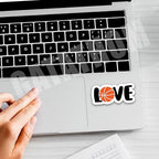 (3Pcs) Love Basketball Sticker Basketball Heart Sticker Basketball Accessories Basketball Lover Basketball Decals, Waterproof Vinyl Decal for Book Laptop Phone Tumbler Water Bottle, 3" x 1.4"