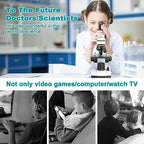 Microscope for Adults Kids Students 100-2000x Magnification Powerful Biological Educational Microscopes with Operation Accessories (10p), Slides Set (15p), Phone Adapter, Wire Shutter & Backpack