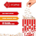 Poppy's Paper Popcorn Bags - 1000 2 oz Concession-Grade Bags, Popcorn Machine Accessories for Popcorn Bars, Movie Nights, Concessions