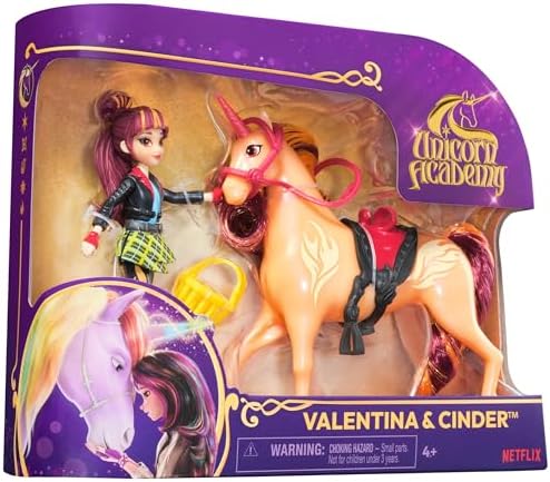 Unicorn Academy, Valentina & Cinder with 2 Accessories & Hair Tool, Dolls & Unicorn Toys for Girls Ages 4 and up