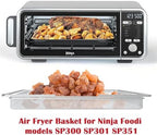 Air Fryer Basket for Ninja Foodi SP300 SP301 SP351 SP201 Series Air Fryer Oven, Stainless Steel Air Fryer Tray Replacement for Ninja Foodi Air Fryer Accessories, Air Fry Basket for Oven
