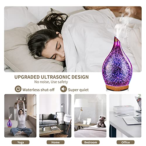 Porseme 280ML Essential Oil Diffuser, Aroma Ultrasonic Humidifier with Remote Control, BPA Free, Auto Shut-Off, Timer Setting
