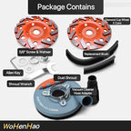 Dust Shroud for Angle Grinder 4.5-5 inch + 2 PCS Diamond Grinding Cup Wheel 5 inch + Replacement Brush, Universal Surface Grinding Shroud with Grinding Wheel Kit for Various Surfaces