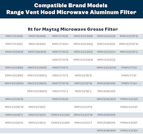 13x6 Range Hood Filter fit for Whirlpool Amana Maytag Kitchenaid Microwave Grease Filter Replacement W10208631A W10208631 prime&swift