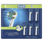 Oral-B FlossAction Electric Toothbrush Replacement Brush Heads Refills, 5 Count