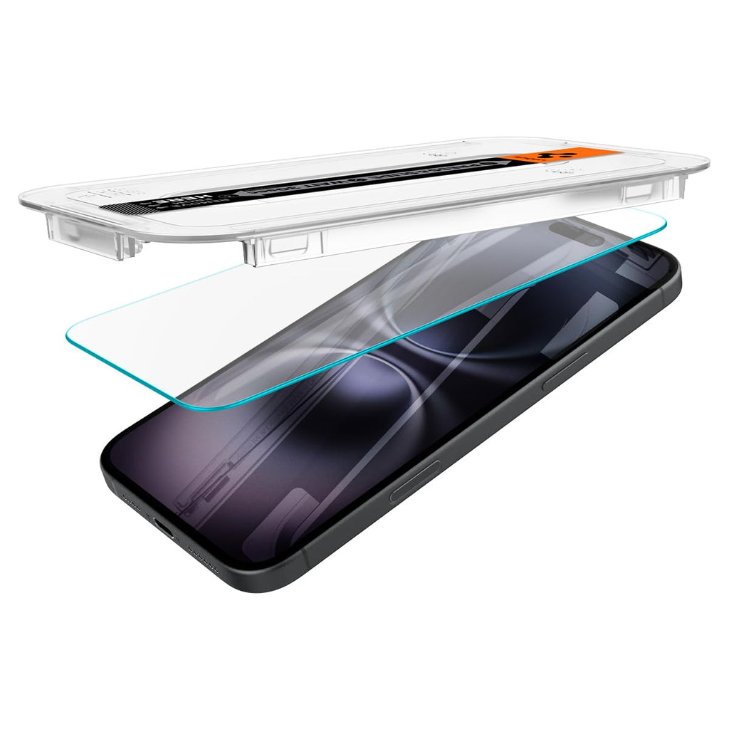 Spigen Tempered Glass Screen Protector [GlasTR EZ FIT] designed for iPhone 16 / iPhone 15 [2 Pack]