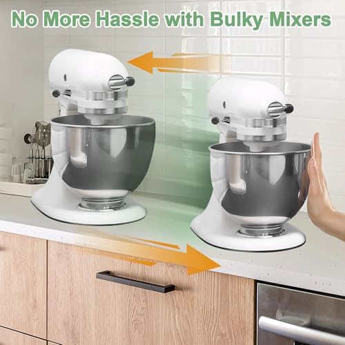 Sliding Mat Compatible with Kitchenaid Mixer 5-8 QT Stand Mixer, Convenient Appliance for Kitchen Appliances, Acrylic Mixer Slider Mat for Kitchenaid Stand Mixer Accessories Attachments