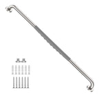 36 Inch Anti Slip Shower Grab Bar, Munzong Chrome Stainless Steel Bathroom Grab Bar w/Gray Rubber Grip, Bathroom Balance Bar,Safety Handrail Support,Handicap Elderly Senior Assist Bath Handle