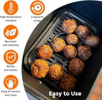 Air Fryer Replacement Parts for Ninja Foodi DZ090 6QT DZ201 DZ100 8QT DualZone Air Fryers, 2 PCS Non-Stick Food Grade Air Fryer Accessories Grill Pan Plate Crisper Plate Rack Tray, Dishwasher Safe