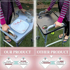 Walker Tray for Seniors w/Cup Holder - Raised Edges Mobility Table Tray W/Ample Leg Space | Folding Walkers & Accessories | Walker Tray w/Leg Space | Fit for Standard-Sized Walkers | Gray