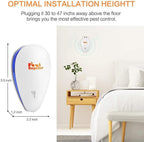 Ultrasonic Pest Repeller 6 Pack, Mice Repellent Indoor Rodent Roach Spider Insect Repellent, Pest Repellent Ultrasonic Plug in, Plug in Sonic Repellent pest Control
