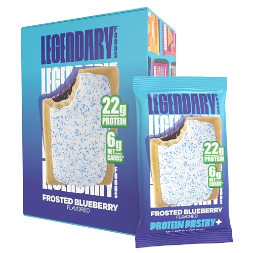 Legendary Foods 22 g High Protein Pastry+ Premium Boosted - Low Carb Meal Replacement Bar - Gluten Free Protien Snacks - Healthy Keto Snack Box - Low Sugar Energy Bar - Bariatric Diabetic Friendly