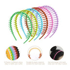 WOVOWOVO Plastic Headbands for Women Teen Girls Men, 10 Packs Thin Headband with Teeth Non Slip, Spring Hot Summer Bright Pink Green Hairband Hair Accessories