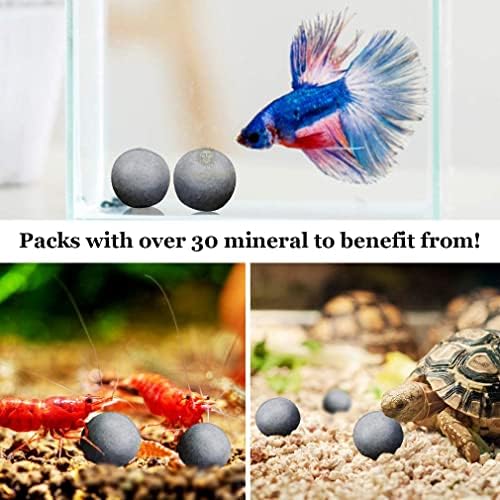 SunGrow Shrimp Tourmaline Balls for Aquarium, 0.4” Calcium-Rich Balls, Shrimp Tank Accessories, Successful Shedding, Impart Vibrance, 20 Balls per Pack