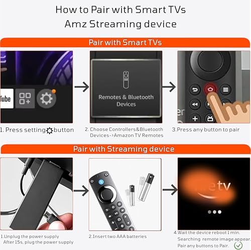 Replacement Voice Remote for Insignia, Toshiba, AMZ 2-Series, 4-Sereis, Omni, Pioneer, TCL, Hisense Smart TVs, for Streaming Devices, 1-Year Warranty, Compatible with Fire Smart TV