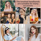 Headbands for Women, 8Pcs Knotted Headbands Fashion Women Hair Accessories Coffee Series Knotted Wide Headbands