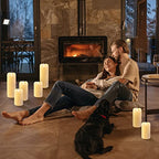 TECHLONG Flickering Flameless Candles with 3D Moving Flame, Last 1000+ Hours Battery Operated Candles with Timer, Ivory Real Wax Pillar Electric LED Candle for Wedding Christmas Party/3" x 6"