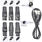 7 PCS Power Cord 5V Replacement Charger USB Adapter Suitable for Electric Hair Clippers, Beard Trimmers, Shavers, Beauty Instruments, Desk Lamps, Purifiers.