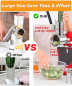 Stainless Steel Slicer Shredder Attachment for KitchenAid Mixers, Large Salad Maker,Cheese Grater Accessories with 4 Thick Blades,Dishwasher Safe